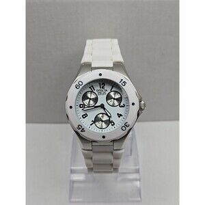 Invicta Couture Angel White Silicone Multifunction Watch 40mm Quartz New Battery
